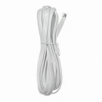 MOD CORD SGL-ENDED 6-6 WHITE 14'