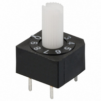 Rotary Switch,STRAIGHT,BCD,ON-ON,Number Of Positions:10,PC TAIL Terminal,ROTARY SHAFT,PCB Hole Count:5