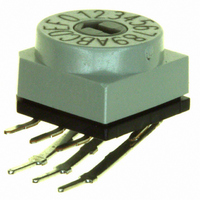 Rotary Switch,RIGHT ANGLE,HEX-C,ON-OFF,Number Of Positions:16,PC TAIL Terminal,ROTARY SCREW,PCB Hole Count:6