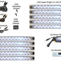 LED Lighting Kits W-White S-Deluxe 2W Qty 10 21 LED Panel