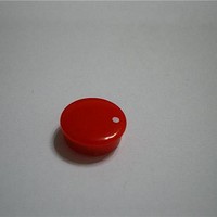 Knobs & Dials Red Cap-Wht Spot 15mm Knob