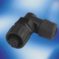 Circular DIN Connectors 6+PE FEM R/A BLK SODR SILVR CONTACT