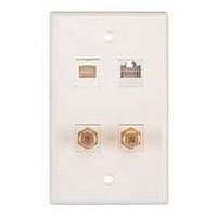 RESIDENTIAL WALL PLATE, 4 MODULE, ALMOND