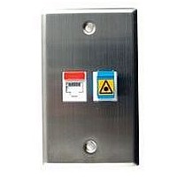 WALL PLATE, STAINLESS STEEL, 2 MODULE