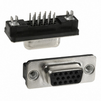 D SUB CONNECTOR, STANDARD, 15POS, RCPT