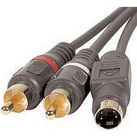 SVIDEO/STEREO AUDIO CABLE, 3FT 26AWG BLK