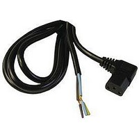 POWER CORD IEC60320C-13, 6.6FT, 10A, BLK