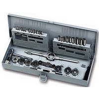 TAP/DIE SET, W/METAL CASE, M3-M12