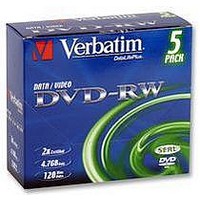 DVD-RW, 4.7GB, 2X, JEWEL, 5PK
