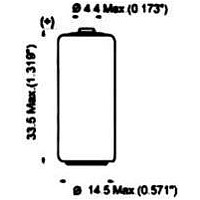 LITHIUM BATTERY, 3.6V, 2/3AA