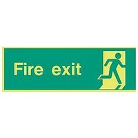 SIGN, GLOW 1 FIRE EXIT, 120X340, RP