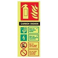 SIGN, GLOW, FIRE EXTINGUISHER, CO2