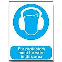 SIGN, EAR PROTECTORS MUST BE WORN, SAV