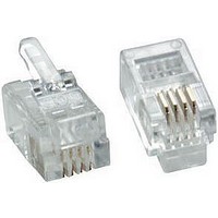 RJ11 MODULAR PLUG, 6POS, 1 PORT