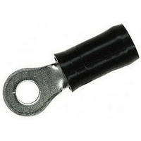 TERMINAL, RING TONGUE, #8, CRIMP, BLACK