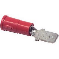 TERMINAL, MALE DISCONNECT, 0.187IN, CRIMP,RED