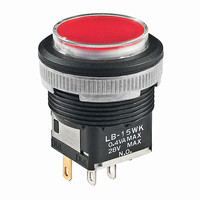 SWITCH ILLUM PB SPDT ROUND RED