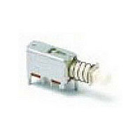 Pushbutton Switch,RIGHT ANGLE,SPDT,ON-(OFF),PC TAIL Terminal,PCB Hole Count:5