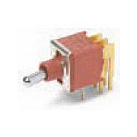 Toggle Switch,RIGHT ANGLE,SPDT,ON-OFF-(ON),PC TAIL Terminal,TOGGLE BAT,PCB Hole Count:5