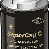 Supercapacitors 2.5V 600F 20% TOL CYLINDRICAL