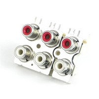 PHONO JACK 6POS R/A WHITE/RED