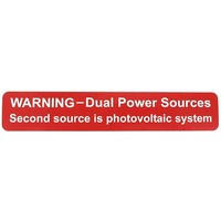 Photovoltaic (Solar) Connectors Warning - Dual Power Sources Label