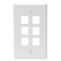 Telecom & Ethernet Connectors WALL PLATE 6 PORT white