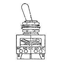 Toggle Switches Togg Sw 4 pole 3 pos T type term STD LVR