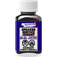 Speaker Service Cement; repairs foam surrounds, cones; 2 oz liquid