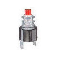 Pushbutton Switch,STRAIGHT,SPST,OFF-(ON),QUICK CONNECT Terminal