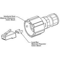 RJ45 MODULAR PLUG, 8POS, 1 PORT