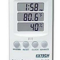 HYGRO-THERMOMETER CLOCK, +14°F TO +140°F