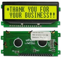 LCD Character Display Modules STN Y/G 2x16 Transf w/ Pin Header