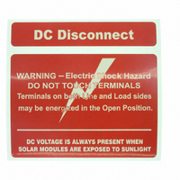 LABEL 2-PART DC DISCONNECT-WARN