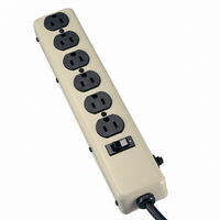 POWER STRIP 12.5"15A 6OUT 6'CORD